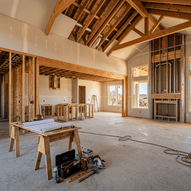 Texas Home Interior During Construction Phase