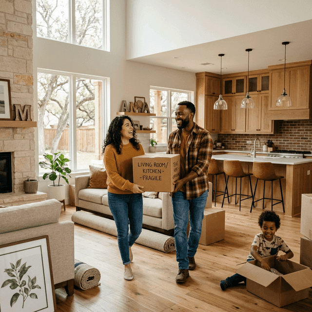 Family settling into their new Texas home purchased with DPA