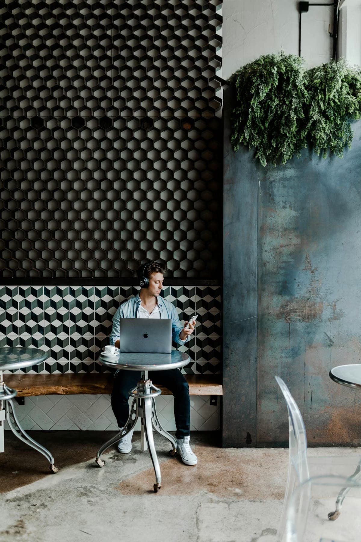 Happy person working on laptop after conditional approval