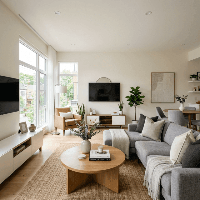 Professionally staged rental property interior ready for tenants