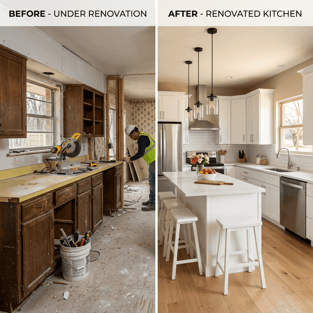 Texas home kitchen renovation before and after